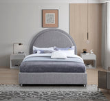 Milo Acrylic / Boucle Fabric / Engineered Wood / Foam Contemporary Grey Fabric Full Bed - 59.5" W x 81.5" D x 50.5" H