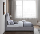 Milo Acrylic / Boucle Fabric / Engineered Wood / Foam Contemporary Grey Fabric Full Bed - 59.5" W x 81.5" D x 50.5" H