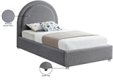 Milo Acrylic / Boucle Fabric / Engineered Wood / Foam Contemporary Grey Fabric Twin Bed - 44" W x 81.5" D x 43" H