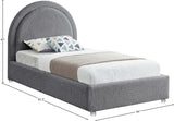 Milo Acrylic / Boucle Fabric / Engineered Wood / Foam Contemporary Grey Fabric Twin Bed - 44" W x 81.5" D x 43" H