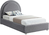 Milo Acrylic / Boucle Fabric / Engineered Wood / Foam Contemporary Grey Fabric Twin Bed - 44" W x 81.5" D x 43" H