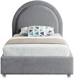 Milo Acrylic / Boucle Fabric / Engineered Wood / Foam Contemporary Grey Fabric Twin Bed - 44" W x 81.5" D x 43" H