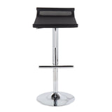 Mirage Ale Contemporary Adjustable Bar Stool in Chrome and Black Mesh by LumiSource