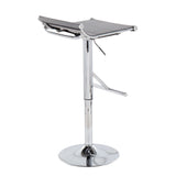 Mirage Ale Contemporary Adjustable Bar Stool in Chrome and Silver Mesh by LumiSource