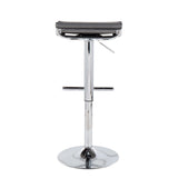 Mirage Ale Contemporary Adjustable Bar Stool in Chrome and Silver Mesh by LumiSource