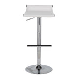Mirage Ale Contemporary Adjustable Bar Stool in Chrome and White Mesh by LumiSource