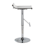 Mirage Ale Contemporary Adjustable Bar Stool in Chrome and White Mesh by LumiSource