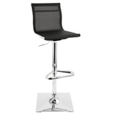 Mirage Contemporary Adjustable Barstool with Swivel in Black by LumiSource