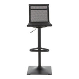 Mirage Contemporary Barstool in Black Metal and Black Mesh Fabric by LumiSource