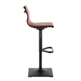 Mirage Contemporary Barstool in Black Metal and Camel Faux Leather by LumiSource