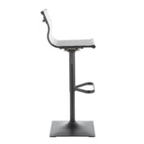 Mirage Contemporary Barstool in Black Metal and Silver Mesh Fabric by LumiSource