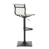 Mirage Contemporary Barstool in Black Metal and White Mesh Fabric by LumiSource