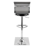 Mirage Contemporary Adjustable Barstool with Swivel in Silver by LumiSource