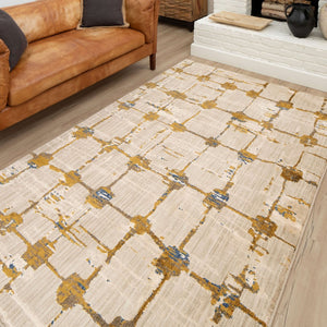 Karastan Rugs Mirage Brushed Gold 5' 3" x 7' 10" Area Rug
