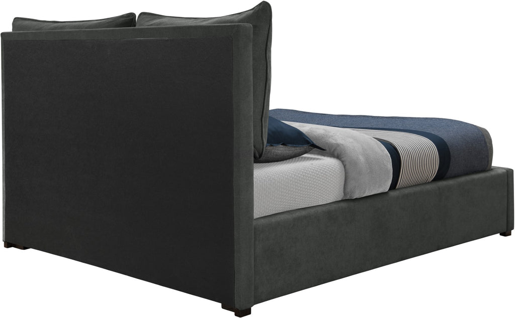 Misha Polyester Fabric / Particle Board / Foam Contemporary Pepper Black Polyester Fabric Full Bed (3 Boxes) - 60" W x 82" D x 46" H