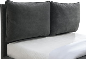 Misha Polyester Fabric / Particle Board / Foam Contemporary Pepper Black Polyester Fabric King Bed (3 Boxes) - 46" W x 86.5" D x 46" H