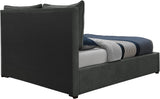 Misha Polyester Fabric / Particle Board / Foam Contemporary Pepper Black Polyester Fabric Queen Bed (3 Boxes) - 82" W x 86.5" D x 46" H