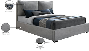Misha Polyester Fabric / Particle Board / Foam Contemporary Light Grey Polyester Fabric Full Bed (3 Boxes) - 60" W x 82" D x 46" H