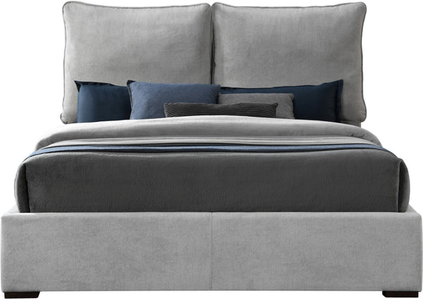 Misha Polyester Fabric / Particle Board / Foam Contemporary Light Grey Polyester Fabric Full Bed (3 Boxes) - 60" W x 82" D x 46" H