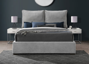 Misha Polyester Fabric / Particle Board / Foam Contemporary Light Grey Polyester Fabric Full Bed (3 Boxes) - 60" W x 82" D x 46" H