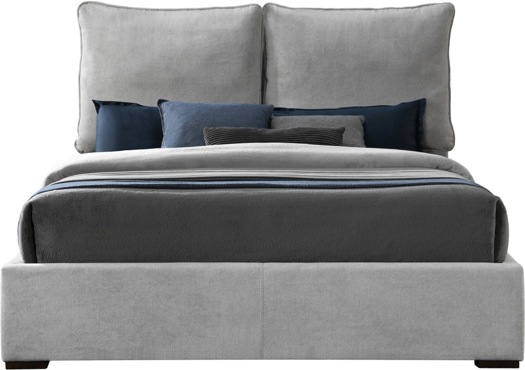 Misha Polyester Fabric / Particle Board / Foam Contemporary Light Grey Polyester Fabric King Bed (3 Boxes) - 46" W x 86.5" D x 46" H