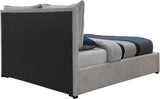 Misha Polyester Fabric / Particle Board / Foam Contemporary Light Grey Polyester Fabric King Bed (3 Boxes) - 46" W x 86.5" D x 46" H