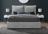 Misha Polyester Fabric / Particle Board / Foam Contemporary Light Grey Polyester Fabric Queen Bed (3 Boxes) - 82" W x 86.5" D x 46" H