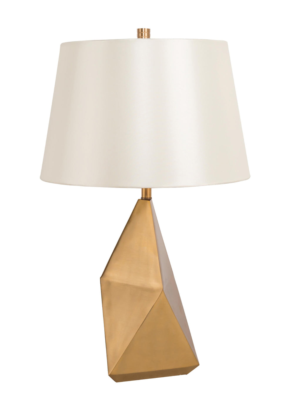 Bethel Gold Finish Table Lamp with Abstract Metal Base and Elegant White Drum Shade for Any Space