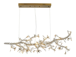 Bethel Gold Chandelier in Stainless Steel & Crystal