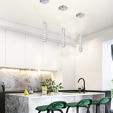 Bethel Chrome LED Single Pendant Lighting in Metal & Crystal