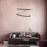 Bethel Satin Coffee LED Chandelier in Aluminum