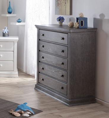 Pali Modena 5-Drawer Chest Distressed Granite Acacia, Poplar and Birch Veneer 2105-GR