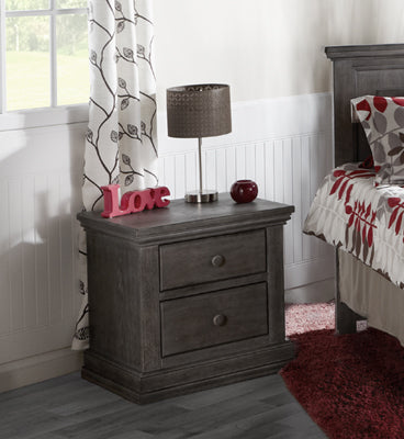 Pali Modena Nightstand Distressed Granite Acacia, Poplar and Birch Veneer 2114-GR