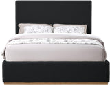 Monaco Boucle Fabric / Rubberwood / Foam Contemporary Black Boucle Fabric Full Bed - 58.5" W x 82.5" D x 52" H