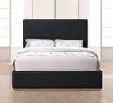 Monaco Boucle Fabric / Rubberwood / Foam Contemporary Black Boucle Fabric Full Bed - 58.5" W x 82.5" D x 52" H