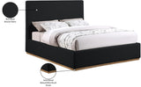 Monaco Boucle Fabric / Rubberwood / Foam Contemporary Black Boucle Fabric King Bed - 81.5" W x 87.5" D x 52" H