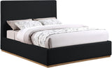 Monaco Boucle Fabric / Rubberwood / Foam Contemporary Black Boucle Fabric Queen Bed - 65.5" W x 87.5" D x 52" H
