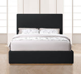 Monaco Boucle Fabric / Rubberwood / Foam Contemporary Black Boucle Fabric Queen Bed - 65.5" W x 87.5" D x 52" H