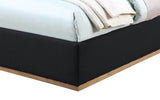 Monaco Boucle Fabric / Rubberwood / Foam Contemporary Black Boucle Fabric Twin Bed - 43.5" W x 82.5" D x 52" H