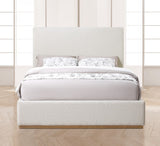 Monaco Boucle Fabric / Rubberwood / Foam Contemporary Cream Boucle Fabric Full Bed - 58.5" W x 82.5" D x 52" H