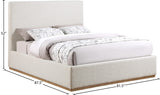 Monaco Boucle Fabric / Rubberwood / Foam Contemporary Cream Boucle Fabric King Bed - 81.5" W x 87.5" D x 52" H