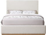 Monaco Boucle Fabric / Rubberwood / Foam Contemporary Cream Boucle Fabric King Bed - 81.5" W x 87.5" D x 52" H