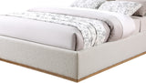 Monaco Boucle Fabric / Rubberwood / Foam Contemporary Cream Boucle Fabric King Bed - 81.5" W x 87.5" D x 52" H