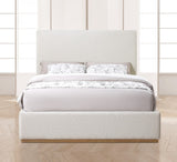 Monaco Boucle Fabric / Rubberwood / Foam Contemporary Cream Boucle Fabric Queen Bed - 65.5" W x 87.5" D x 52" H