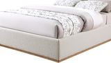 Monaco Boucle Fabric / Rubberwood / Foam Contemporary Cream Boucle Fabric Queen Bed - 65.5" W x 87.5" D x 52" H
