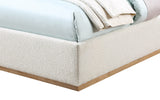 Monaco Boucle Fabric / Rubberwood / Foam Contemporary Cream Boucle Fabric Twin Bed - 43.5" W x 82.5" D x 52" H