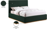 Monaco Boucle Fabric / Rubberwood / Foam Contemporary Green Boucle Fabric Full Bed - 58.5" W x 82.5" D x 52" H