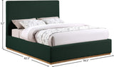 Monaco Boucle Fabric / Rubberwood / Foam Contemporary Green Boucle Fabric Full Bed - 58.5" W x 82.5" D x 52" H