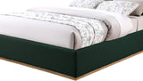 Monaco Boucle Fabric / Rubberwood / Foam Contemporary Green Boucle Fabric Full Bed - 58.5" W x 82.5" D x 52" H