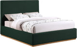 Monaco Boucle Fabric / Rubberwood / Foam Contemporary Green Boucle Fabric King Bed - 81.5" W x 87.5" D x 52" H